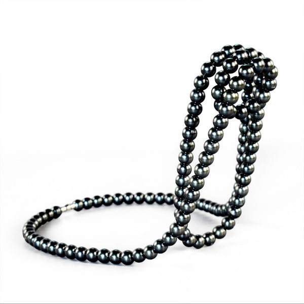 Metal Wine Rack with Pearl Necklace Design, Creative Magic Floating Wine Bottle Holder, Home Desktop Decor Display Stand