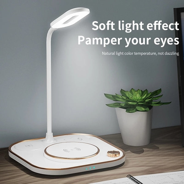 Modern 3-in-1 LED Desk Lamp & Wireless Charger