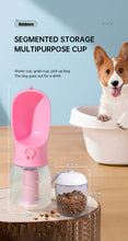 3-in-1 Portable Pet Water Bottle | Leak-Proof Travel Dispenser with Food Box