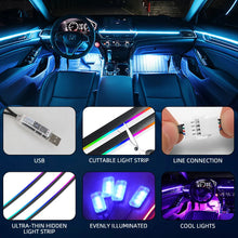 10-IN-1 Ambient LED Car Interior Light with Acrylic Rainbow Strip