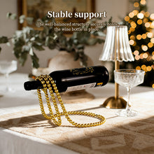 Metal Wine Rack with Pearl Necklace Design, Creative Magic Floating Wine Bottle Holder, Home Desktop Decor Display Stand