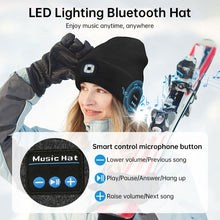 Warm LED Beanie with Bluetooth 5.4 Stereo, USB Rechargeable & 3-Level Adjustable Light | Music & Heating Winter Hat