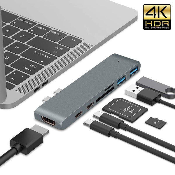 7-in-1 Dual USB-C Hub for MacBook Pro/Air