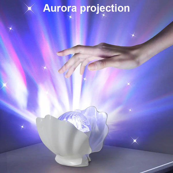 AuroraShell™ by VUYLO Starry Projector Lamp 🐚🌌 Dreamy Night Glow