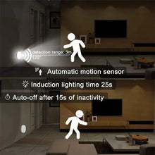 Motion Sensor LED Night Light USB Rechargeable Closet Light Auto On Hands Free Infrared Sensor