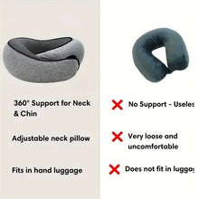 Travel Neck Pillow; Memory Foam Comfort for Rest Anywhere