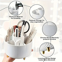 360° Rotating Makeup Organizer with 5 Compartments Storage