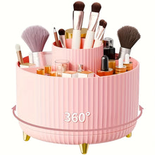 360° Rotating Makeup Organizer with 5 Compartments Storage